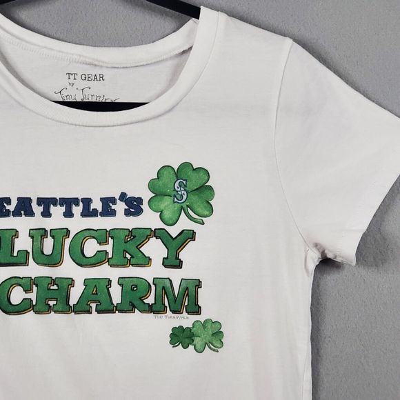 Seattle Mariners T-Shirt Top Women's M 'Seattle's Lucky Charm' Tiny Turnip MLB - Picture 2 of 8